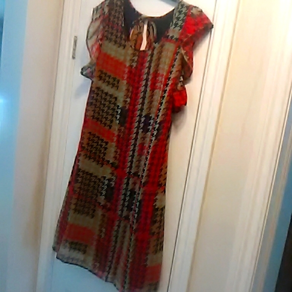 christine v Dresses & Skirts - Multicoloured berry green brown black Goldy sheer material